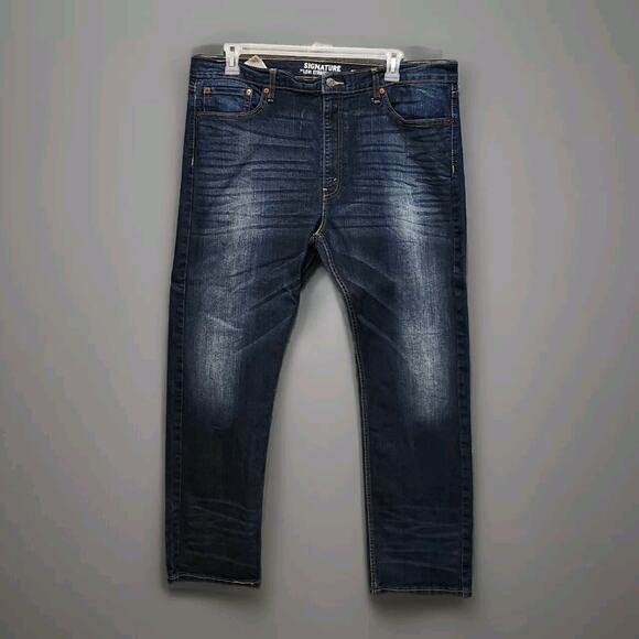 Signature Levi's Strauss S51 Straight Fit Blue Jeans 40 × 32 - Picture 1 of 7